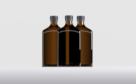 Pharmaceutical Alcohol Bottle Mockup 3D Illustrationの写真素材