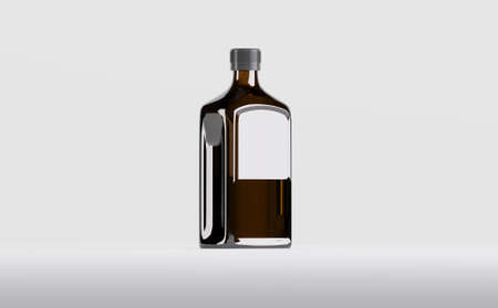 Pharmaceutical Alcohol Bottle Mockup 3D Illustrationの写真素材