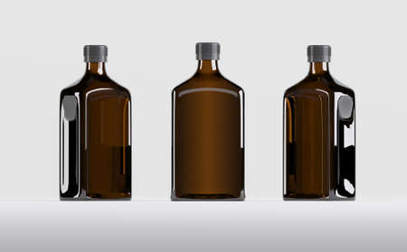 Pharmaceutical Alcohol Bottle Mockup 3D Illustrationの写真素材