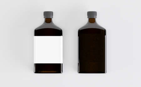 Pharmaceutical Alcohol Bottle Mockup 3D Illustrationの写真素材