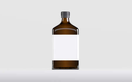 Pharmaceutical Alcohol Bottle Mockup 3D Illustrationの写真素材