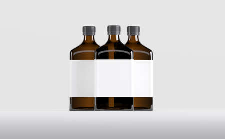 Pharmaceutical Alcohol Bottle Mockup 3D Illustrationの写真素材