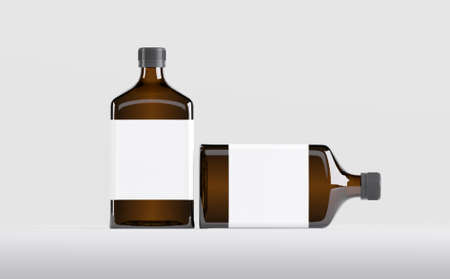 Pharmaceutical Alcohol Bottle Mockup 3D Illustrationの写真素材
