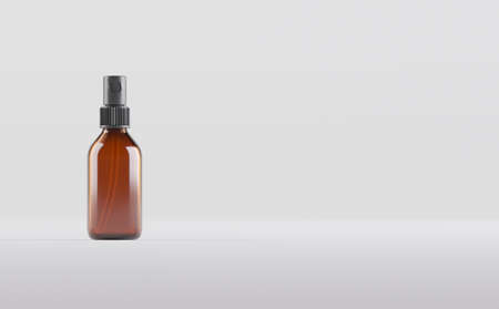 Amber Glass Dropper Spray Bottle Mockup 3D Illustrationの写真素材