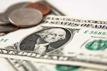 US dollars banknotes and coins