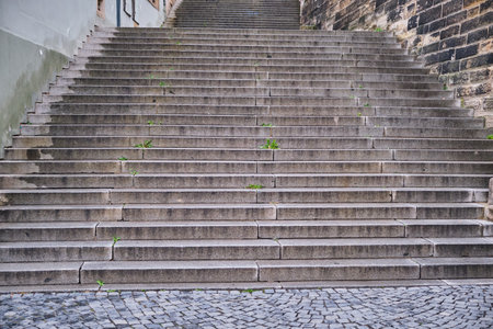 Old Gray granite steps staircase old staircase detail stone background Antique