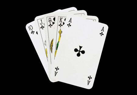 Clubs Royal flush playing cards 