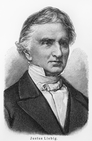 Justus  Liebig - Picture from Meyers Lexicon books written in German language. Collection of 21 volumes published  between 1905 and 1909.のeditorial素材