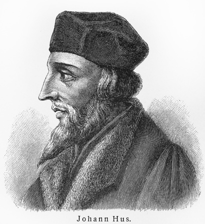 Jan Hus - Picture from Meyers Lexicon books written in German language. Collection of 21 volumes published  between 1905 and 1909.のeditorial素材
