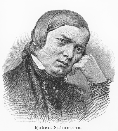 Robert Schumann - Picture from Meyers Lexicon books written in German language. Collection of 21 volumes published  between 1905 and 1909.のeditorial素材