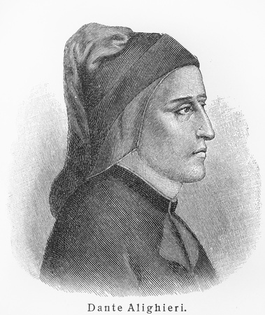 Dante Alighieri - Picture from Meyers Lexicon books written in German language. Collection of 21 volumes published between 1905 and 1909. のeditorial素材