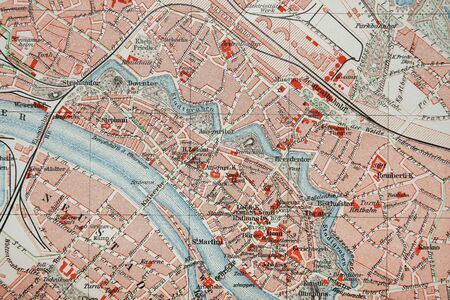 Vintage city map - Picture from the original Meyers lexicon books edition 1905-1909