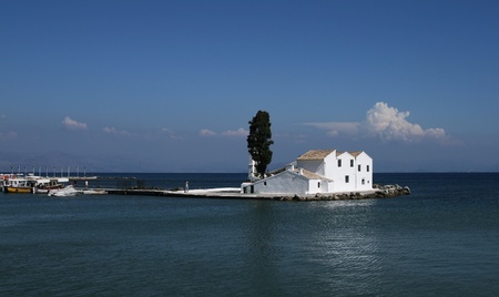 House on a small island in Corfu island - Greeceの写真素材