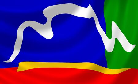 Flag of Cape Town waving in the wind detail の写真素材
