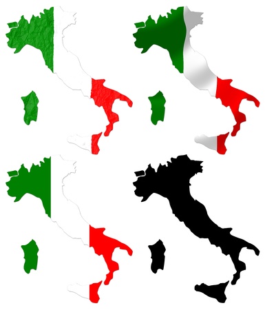Italy flag over map collageの写真素材