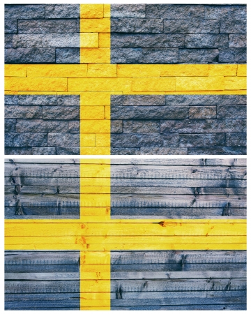 Vintage wall flag of Sweden Collageの写真素材