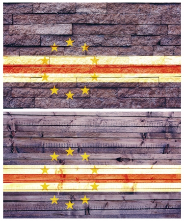 Vintage wall flag of Cape Verde collageの写真素材