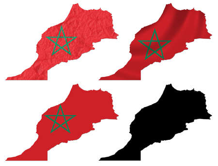 Morocco flag over map collageの写真素材