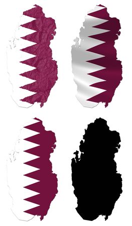Qatar flag over map collageの写真素材