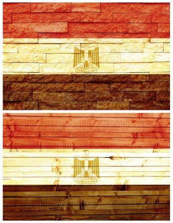 Vintage wall flag of Egypt collageの写真素材