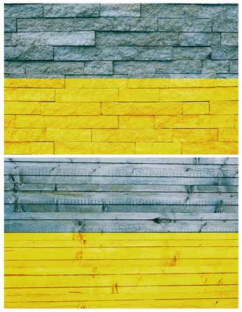 Vintage wall flag of Ukraine collageの写真素材