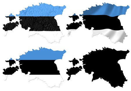 Estonia flag over map collageの写真素材