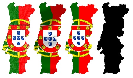 Portugal flag over map collageの写真素材