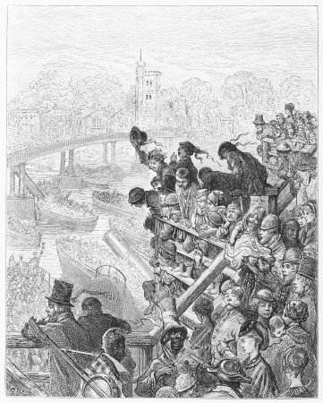 The Boat Race  Putney Bridge, the Return - Gustave Dore s 1872 London  a Pilgrimageのeditorial素材