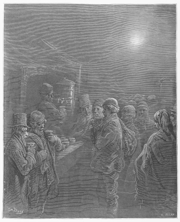Coffee stall - Gustave Dore s 1872 London  a Pilgrimageのeditorial素材