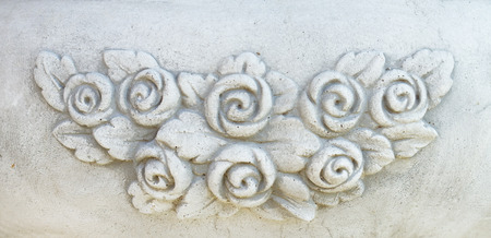Vintage flowers stone carvingの写真素材