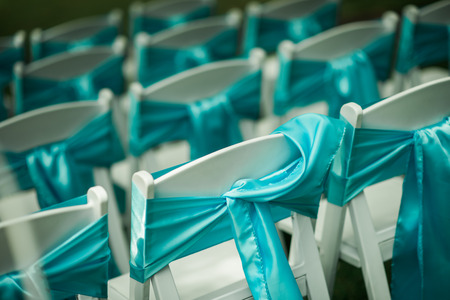 Outdoor wedding chairsの写真素材