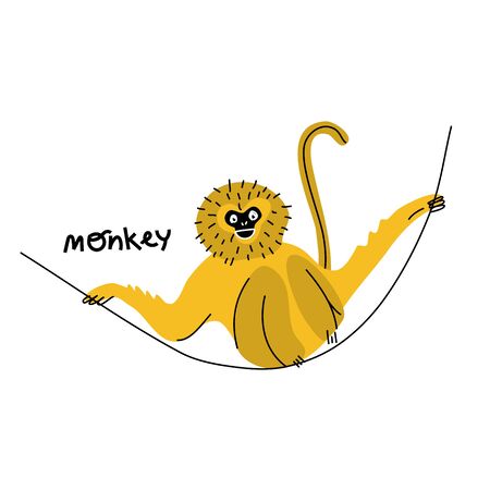 Cute funny exotic monkeyのイラスト素材