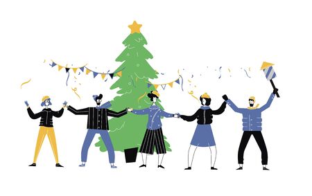 winter holidays theme for postcard, posterのイラスト素材