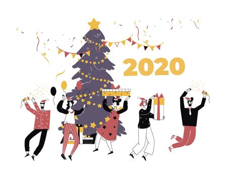 winter holidays theme for postcard, posterのイラスト素材