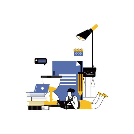 Distance learning, online coursesのイラスト素材