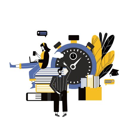Distance learning, online coursesのイラスト素材