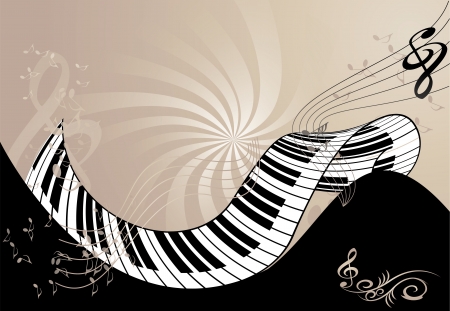 music background with piano keyboardのイラスト素材