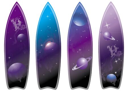 set of surfboardのイラスト素材