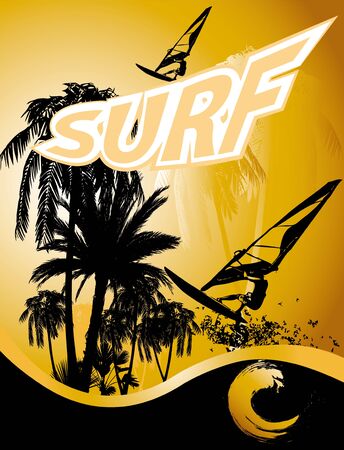 surf, summer backgroundのイラスト素材