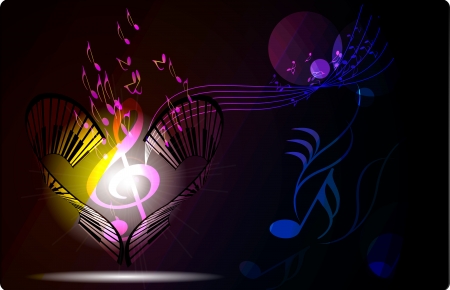 music background with key notesのイラスト素材