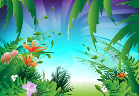 Looking through the jungleのイラスト素材
