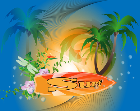 Surf backgroundのイラスト素材