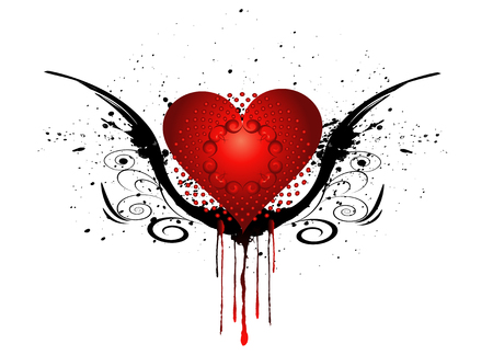 Heart with grungeのイラスト素材