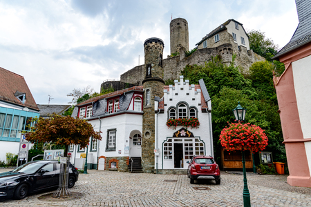 29 August 2019: Burg ruine castle Eppstein in Taunus. Hesse (Hessen), Germany. Nearby Frankfurt am Main, Wiesbaden.のeditorial素材