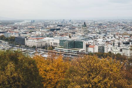 Perfect autumn panorama of Budapestの写真素材