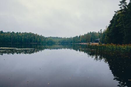 Clear water on the lake in Finlandの写真素材