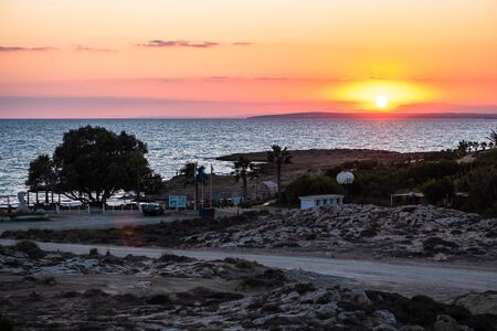 Marvelous sunset over the mediterranean seaの写真素材