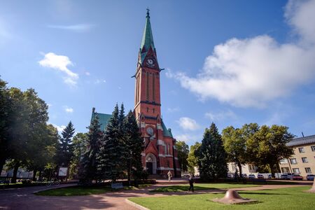 Evangelical Lutheran church in the centre of Kotka, Finlandの写真素材