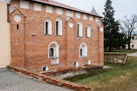 Ancient red brick building. Veliky Novgorod Russiaの写真素材