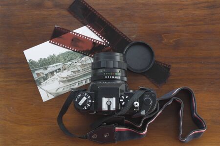 Vintage analogic reflex cameraの写真素材